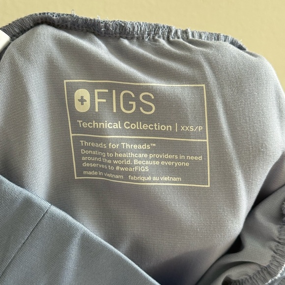 FIGS • Light Powder Blue Jogger Scrub Pants XXS Petite Medical Office Nurse - Picture 7 of 8
